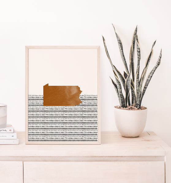 Pennsylvania Boho Wall Art Map