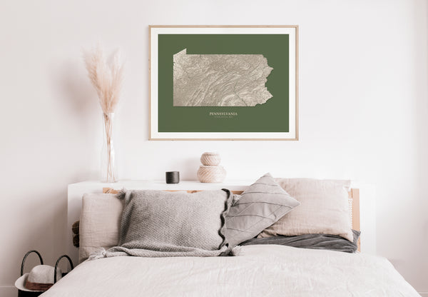 Pennsylvania Hydrological Map Green