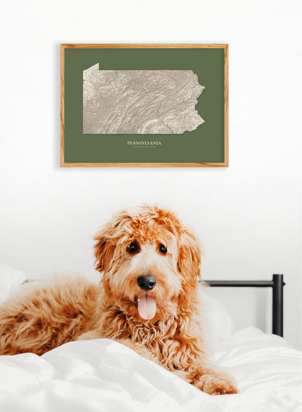 Pennsylvania Hydrological Map Green