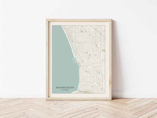 Redondo Beach California Map Print