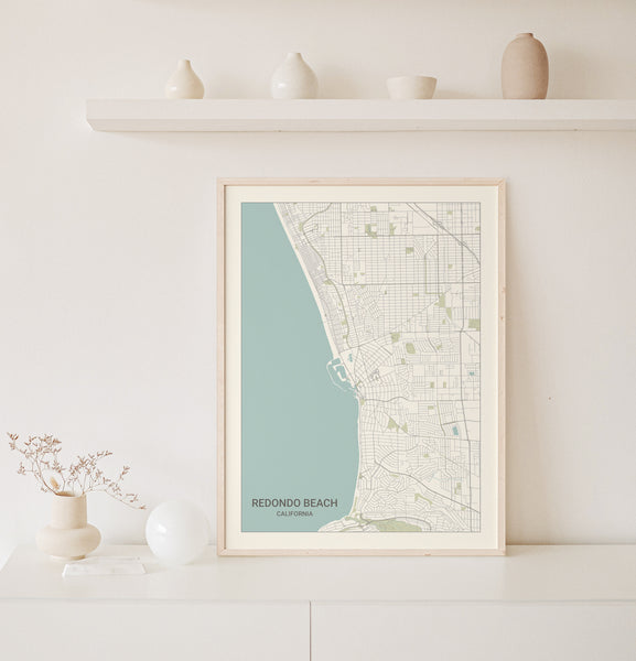 Redondo Beach California Map Print