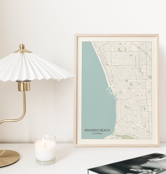 Redondo Beach California Map Print