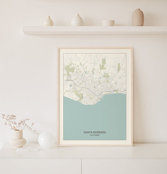 Santa Barbara California Map Print