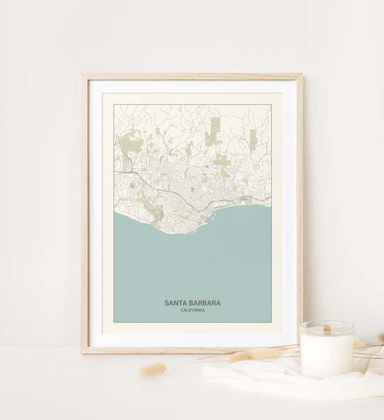 Santa Barbara California Map Print