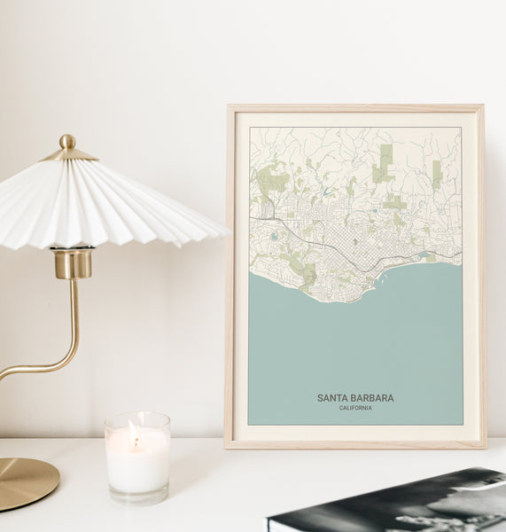 Santa Barbara California Map Print