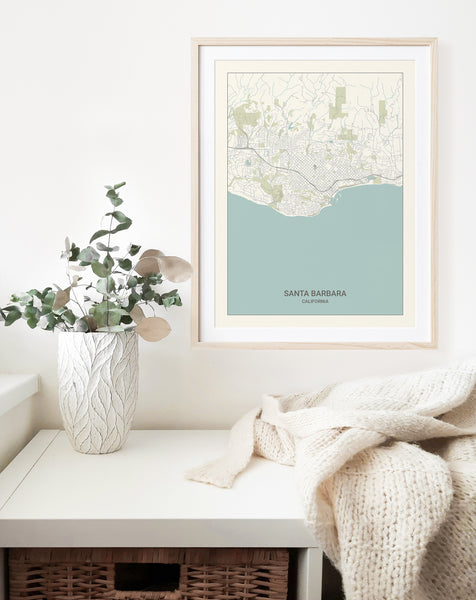 Santa Barbara California Map Print