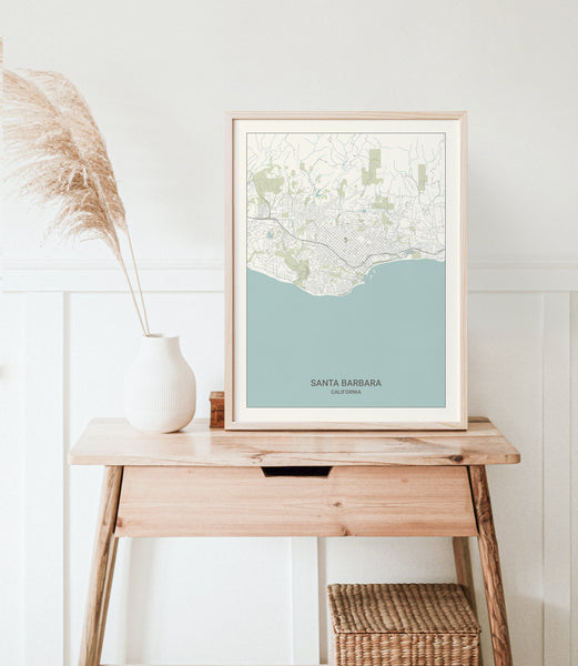 Santa Barbara California Map Print