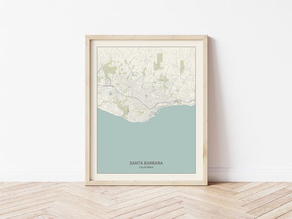 Santa Barbara California Map Print