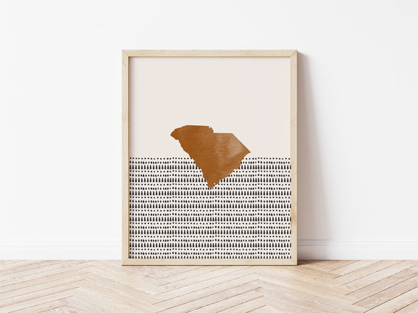 South Carolina Boho Wall Art Map