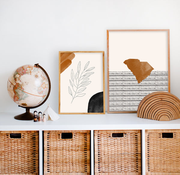 South Carolina Boho Wall Art Map