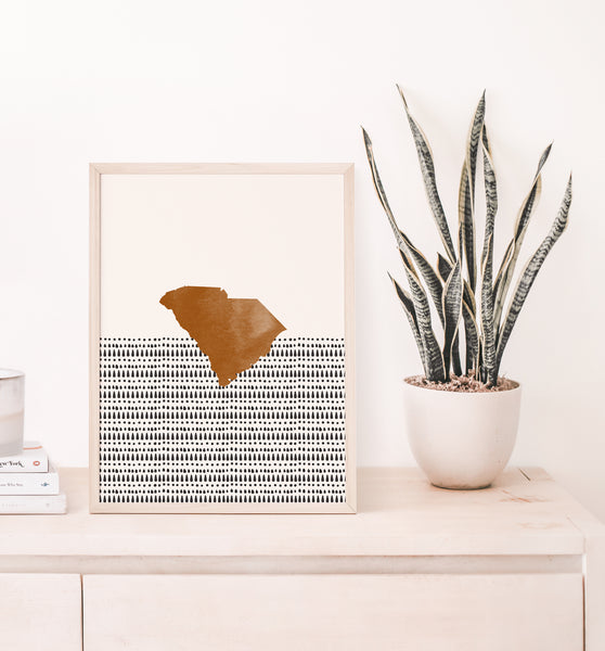 South Carolina Boho Wall Art Map