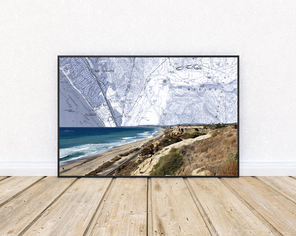 San Clemente State Beach Map Art