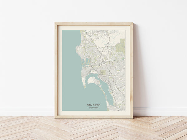 San Diego California Map Print