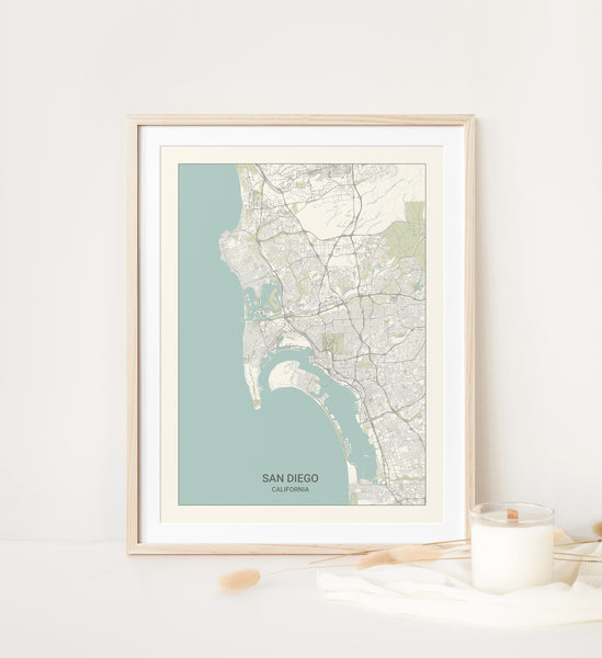 San Diego California Map Print
