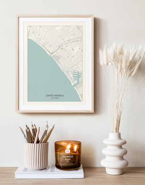 Santa Monica California Map Print
