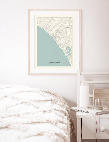 Santa Monica California Map Print