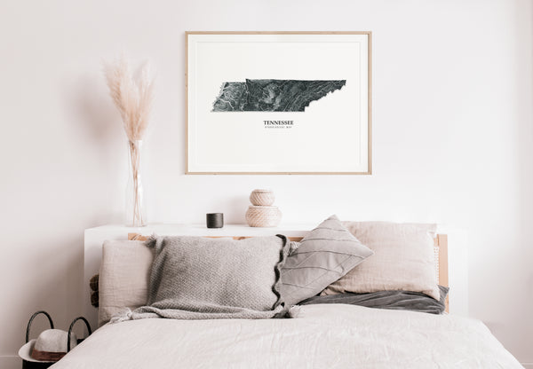 Tennessee Hydrological Map Poster Black