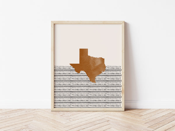 Texas Boho Wall Art Map
