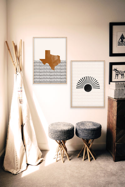 Texas Boho Wall Art Map