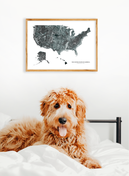 United States Hydrological Map Black