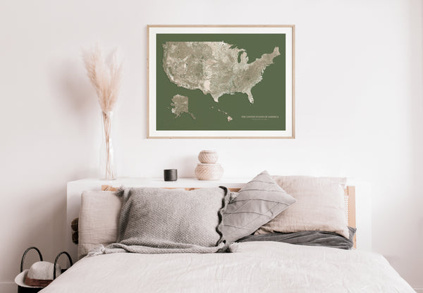 United States Hydrological Map Green