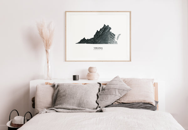 Virginia Hydrological Map Black