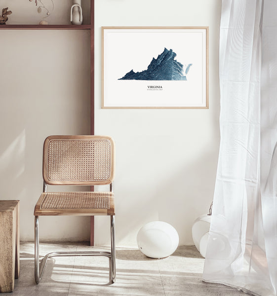 Virginia Hydrological Map Blue