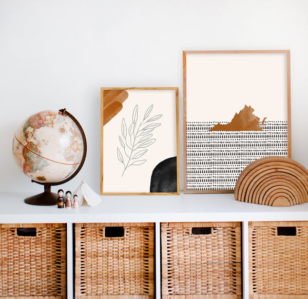 Virginia Boho Wall Art Map