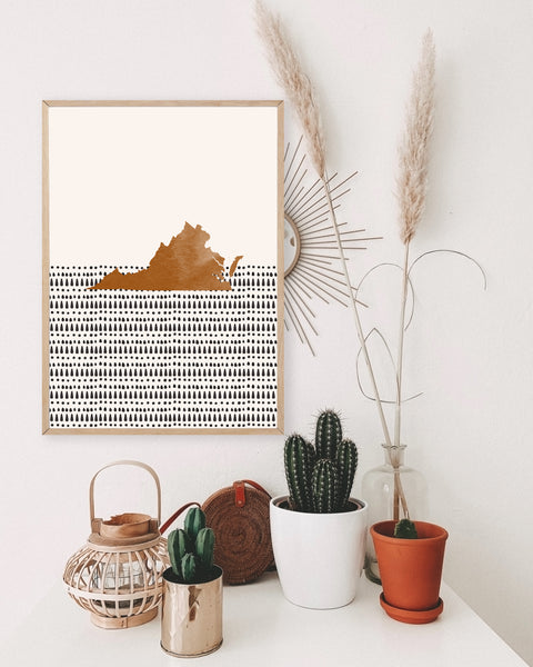 Virginia Boho Wall Art Map