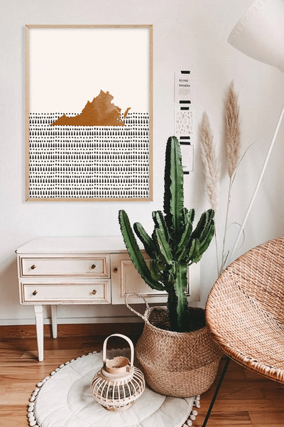 Virginia Boho Wall Art Map