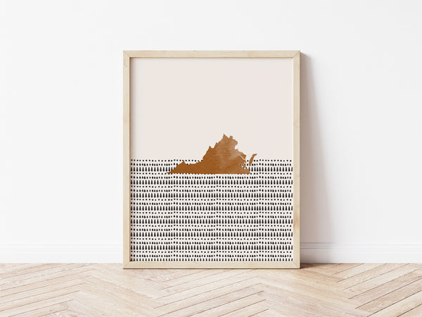 Virginia Boho Wall Art Map