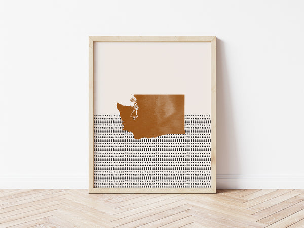 Washington Boho Wall Art Map