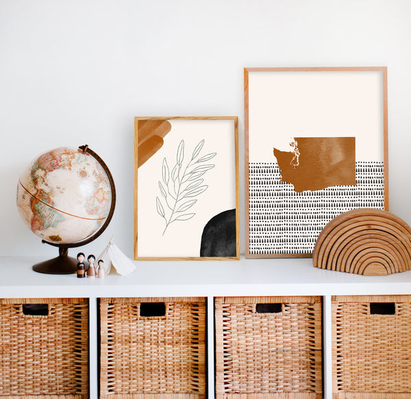 Washington Boho Wall Art Map