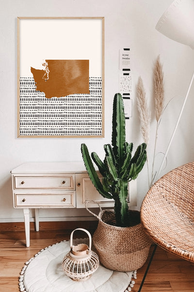Washington Boho Wall Art Map