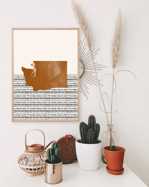 Washington Boho Wall Art Map