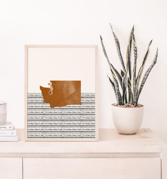 Washington Boho Wall Art Map