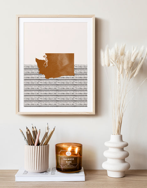 Washington Boho Wall Art Map