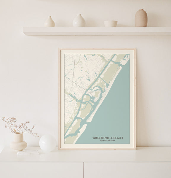 Wrightsville Beach North Carolina Map Print