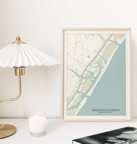 Wrightsville Beach North Carolina Map Print