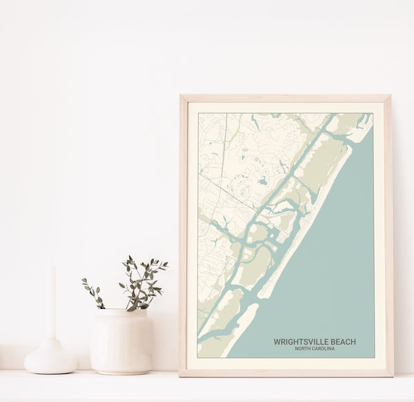 Wrightsville Beach North Carolina Map Print