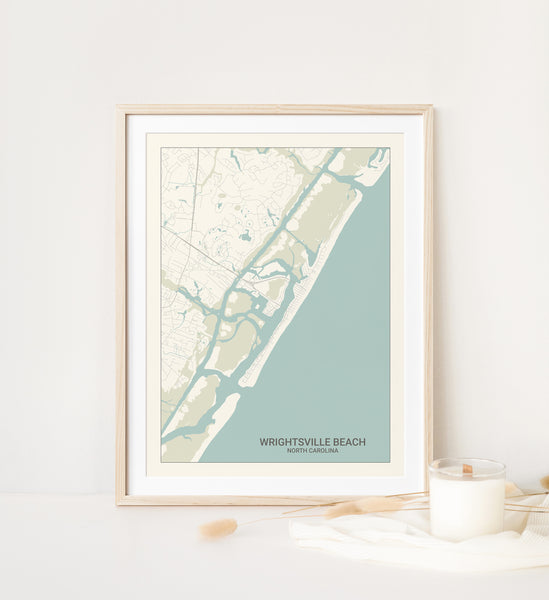 Wrightsville Beach North Carolina Map Print