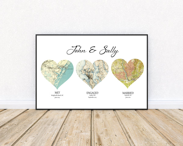 Personalized Wedding/Anniversary Map Gift