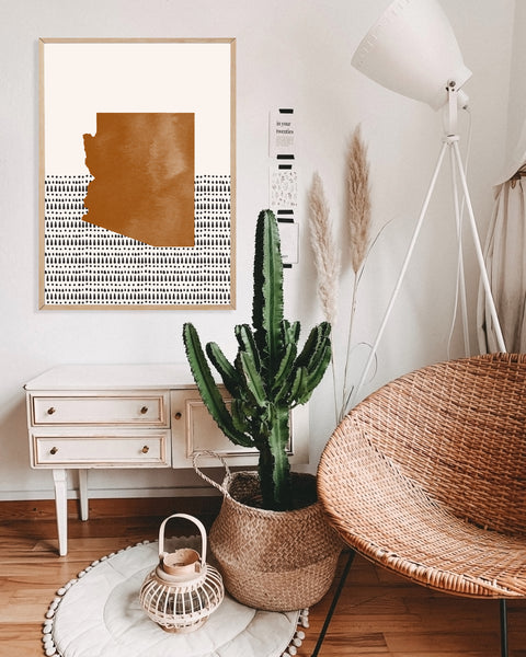 Arizona Boho Wall Art Map