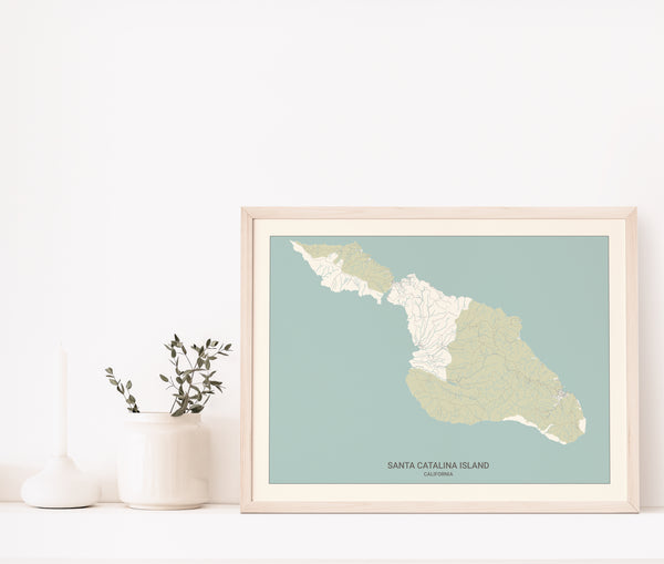 Santa Catalina Island California Map Print