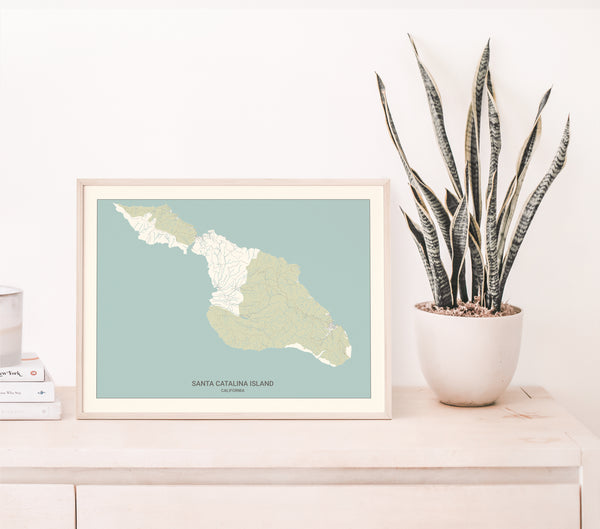 Santa Catalina Island California Map Print