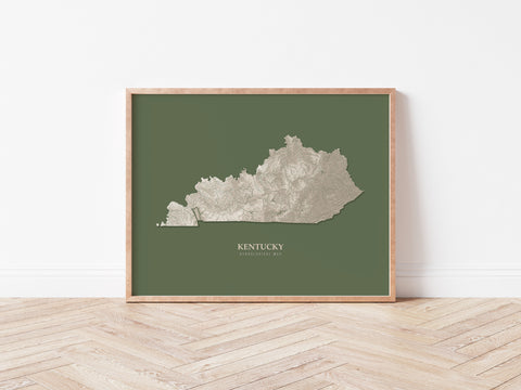 Kentucky Hydrological Map Poster Green