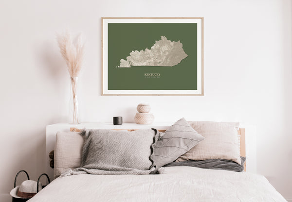 Kentucky Hydrological Map Poster Green