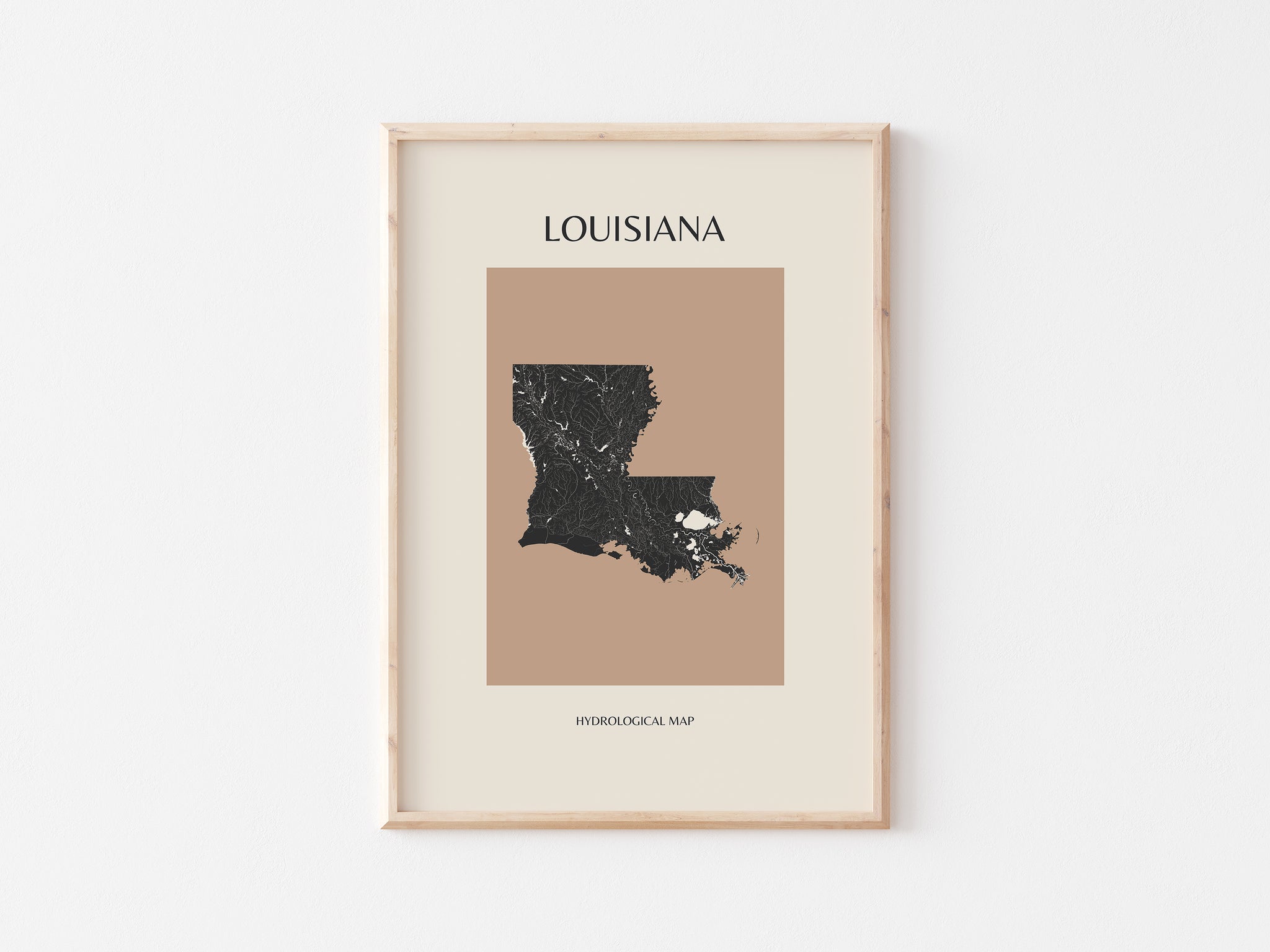 Louisiana Mid-Century Modern Hydrological Map