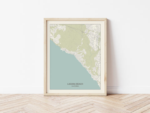 Laguna Beach California Map Print