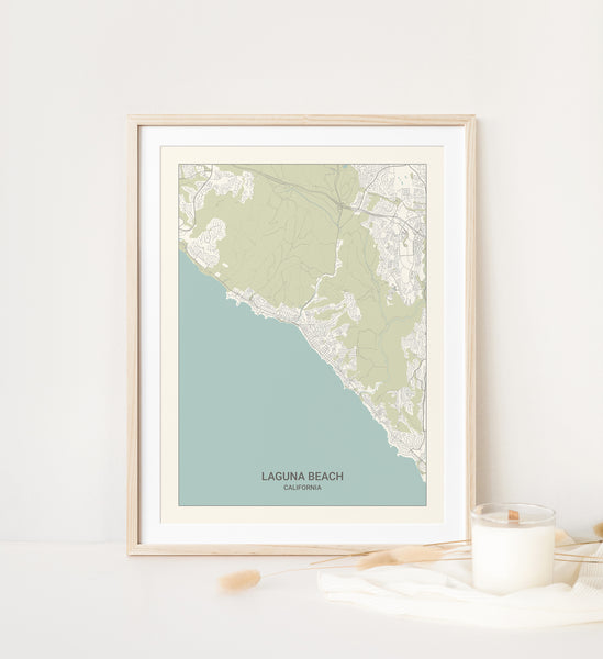 Laguna Beach California Map Print